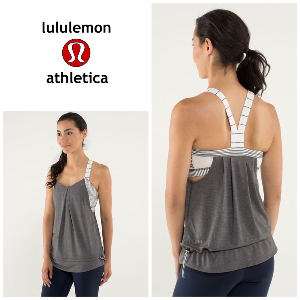 lululemon athletica Gray and White Women's Top